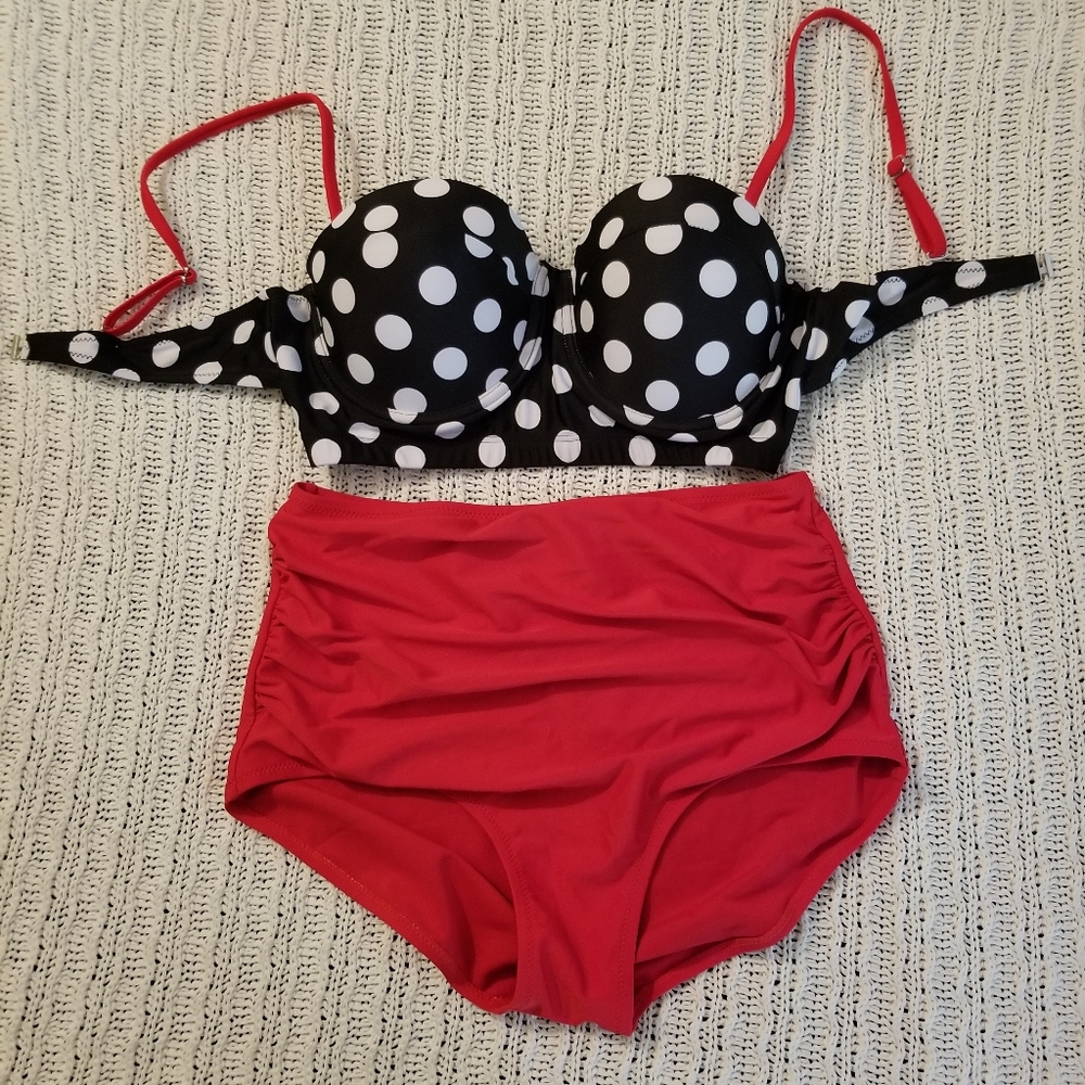 Pinup Retro Rockabilly High Rise Bikini